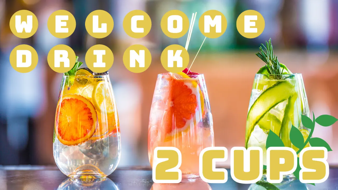 ウェルカムドリンク2杯サービスの画像